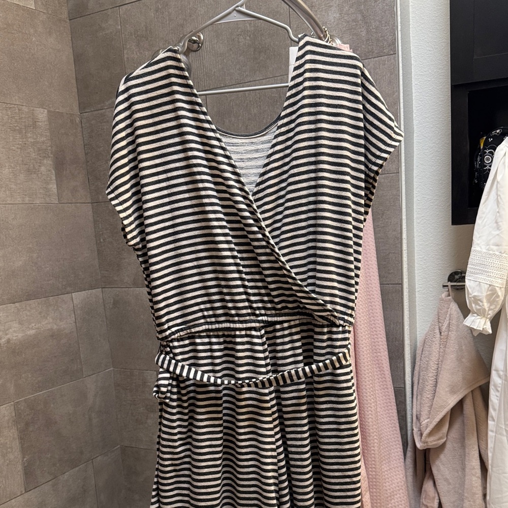 Black and White Striped jumpsuit